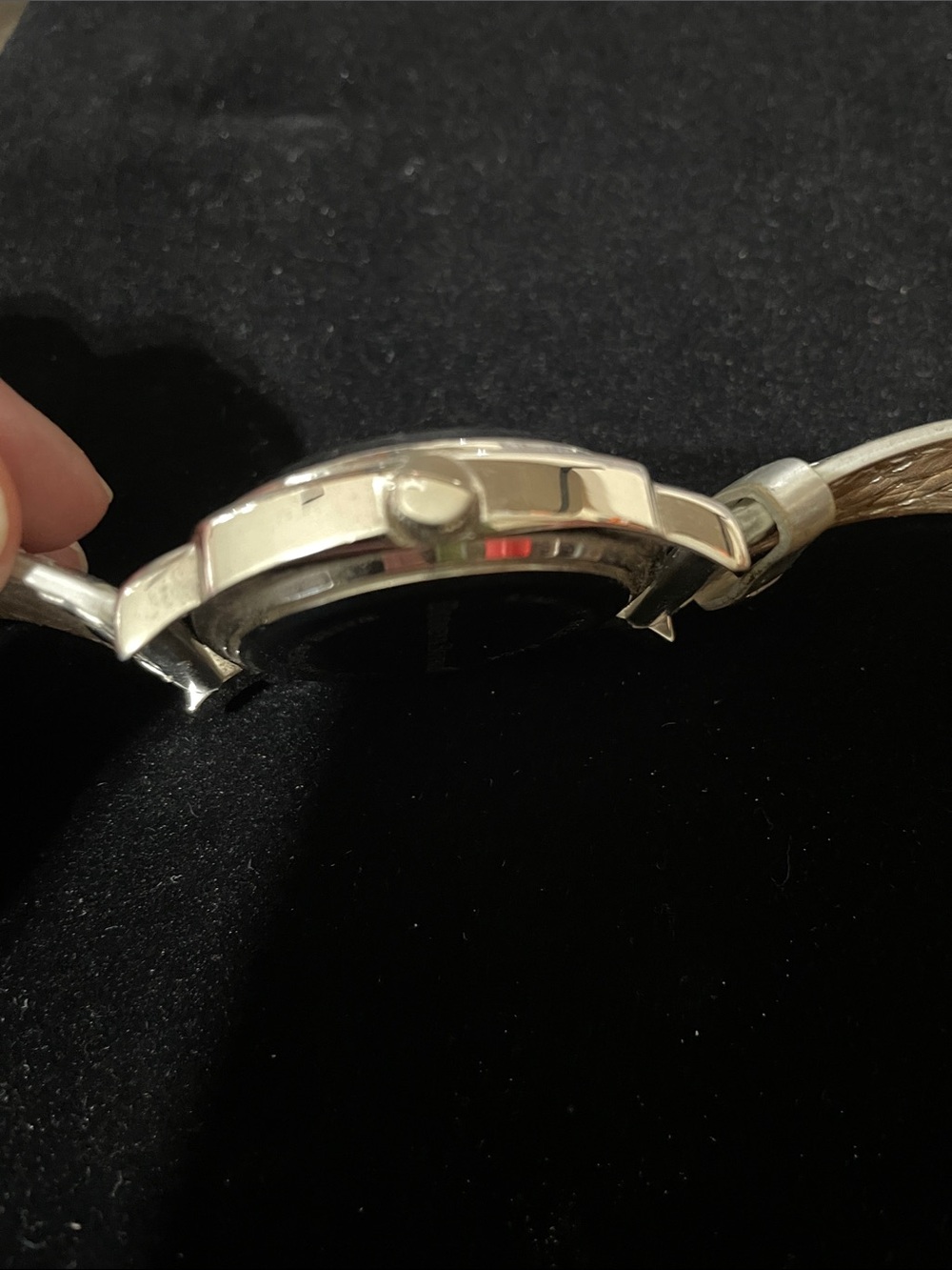 Dooney & Bourke Silver Quilted Leather Strap Watch with Gold Accents. - Picture 9 of 11